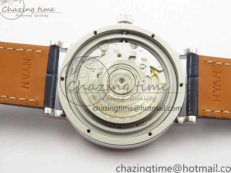 MIROTIME 1224 Portofino 37mm SS V7F 1:1 Best Edition Blue Dial Diamonds Bezel on Blue Leather Strap A Chic 7093